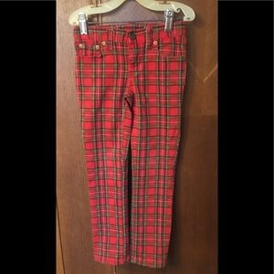 Vintage Ralph Lauren girls Red Plaid Jeans, sz 5